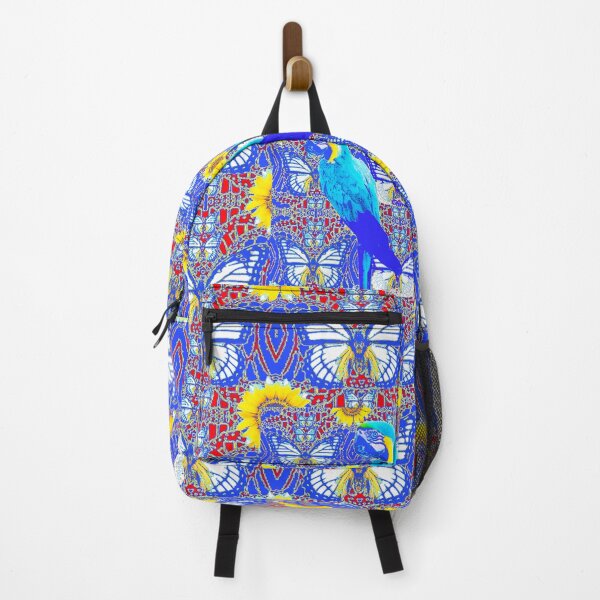 Item preview, TROPICAL BLUE MACAWS ON BLUE BUTTERFLIES & SUNFLOWERS ART PATTERNS designed and sold by sharlesart.