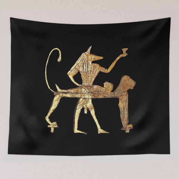 Item preview, Anubis mummifying a body. (Distressed gold) designed and sold by DotorEaon.
