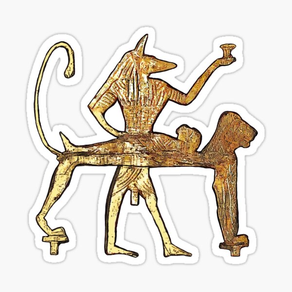 Item preview, Anubis mummifying a body. (Distressed gold) designed and sold by DotorEaon.
