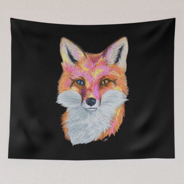 Item preview, Red Fox - Wise Fox - Blue eyes - Yellow Eyes - Heterochromia - Vibrant Colors Fall designed and sold by samaycolours.