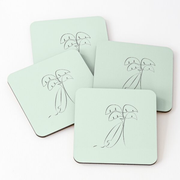 Item preview, Surf and palm trees (light) designed and sold by frangipaniarts.