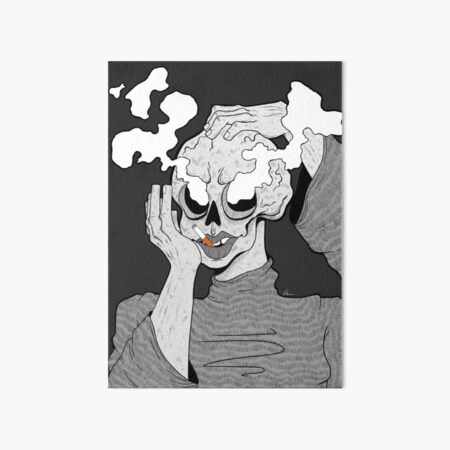 Smoking Skeleton Art Board Print