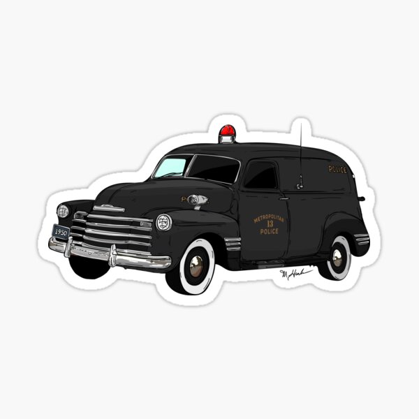 "Paddy Wagon Police Car" Sticker by Statepallets Redbubble