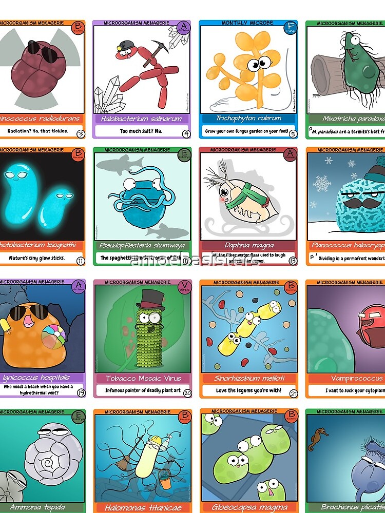 Microbe Menagerie Trading Cards by amoebasisters