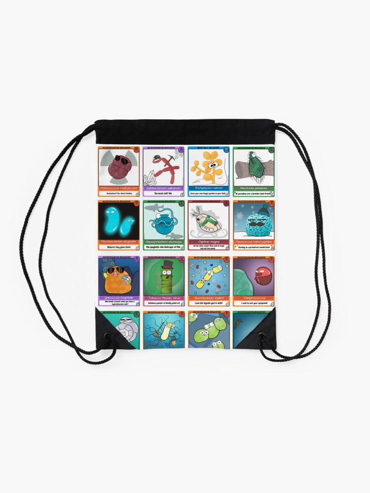 Alternate view of Microbe Menagerie Trading Cards Drawstring Bag
