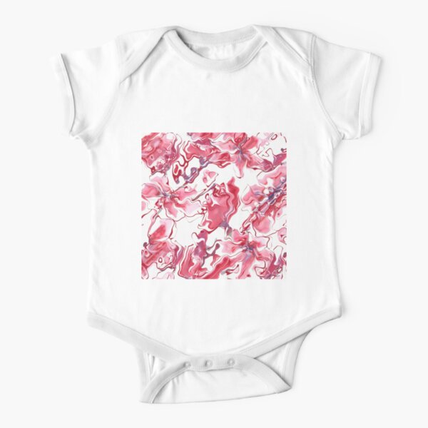 Abstract Acrylic Flowers Short Sleeve Baby One-Piece
