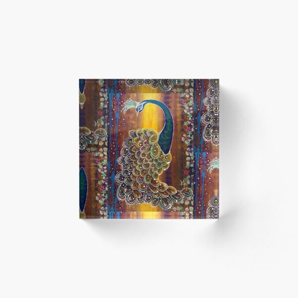 Cindy's Peacock Acrylic Block