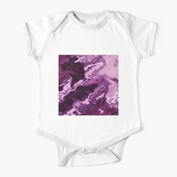 Acrylic Abstract Purple Short Sleeve Baby One-Piece
