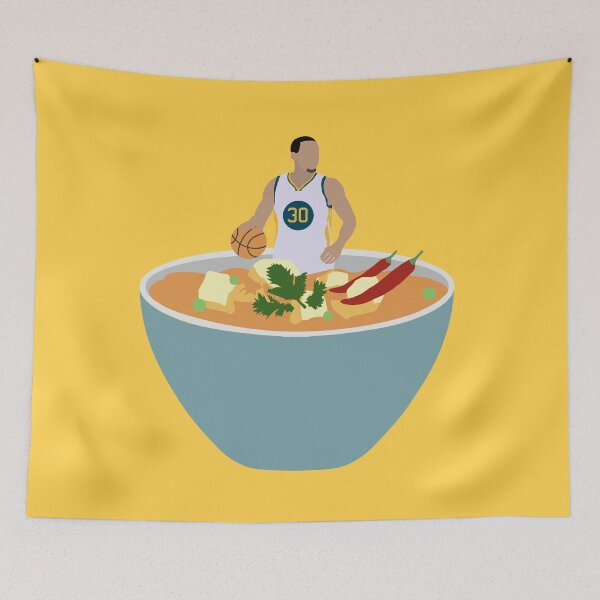 Item preview, Golden State Warrrior's Steph Curry in a bowl of curry designed and sold by xinyuhartshorn.