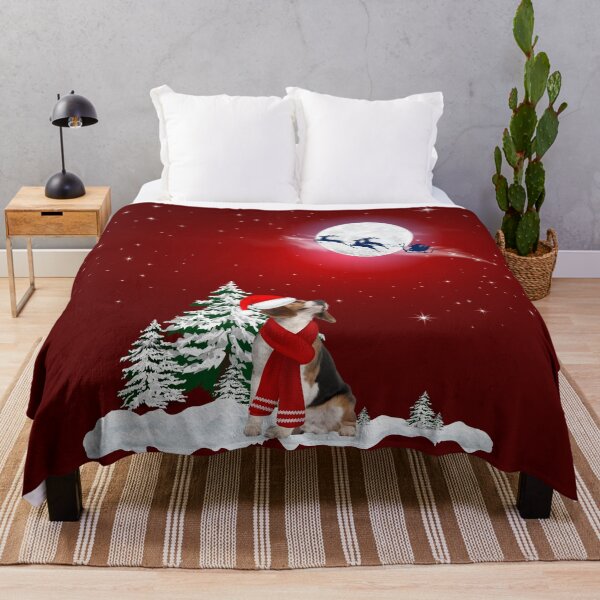 Item preview, Beagle Looking at Flying Santa designed and sold by DogsHearted.