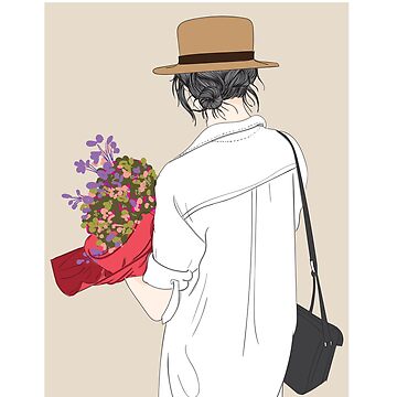 Artwork thumbnail, Fashion Girl With Flowers by Dollfacedesign