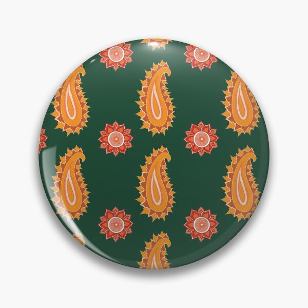 Item preview, paisley and flower on green designed and sold by Geetika Batra.