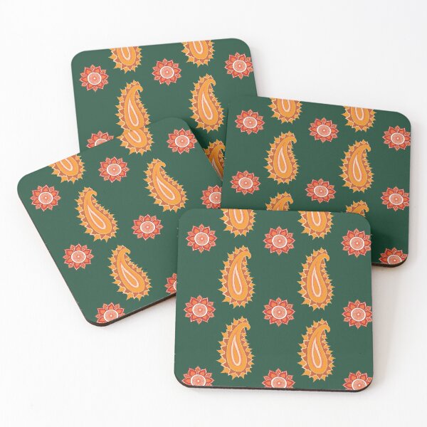 Item preview, paisley and flower on green designed and sold by Geetika Batra.