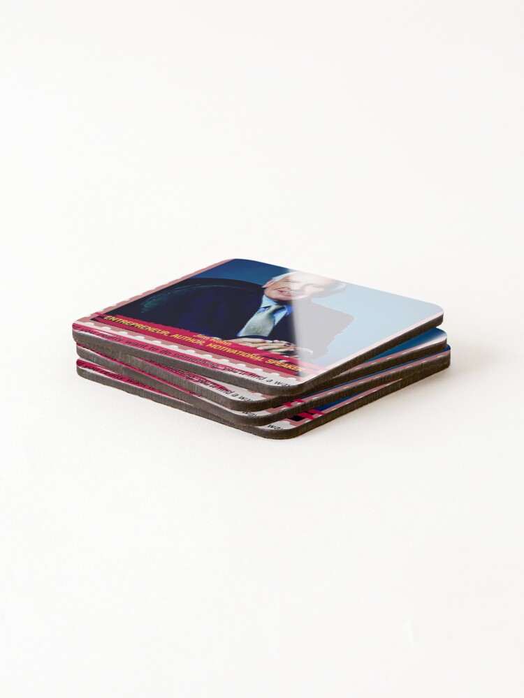 Thumbnail 4 of 5, Coasters (Set of 4), Jim Rohn quotation | Jim Rohn designed and sold by kartickdutta101.