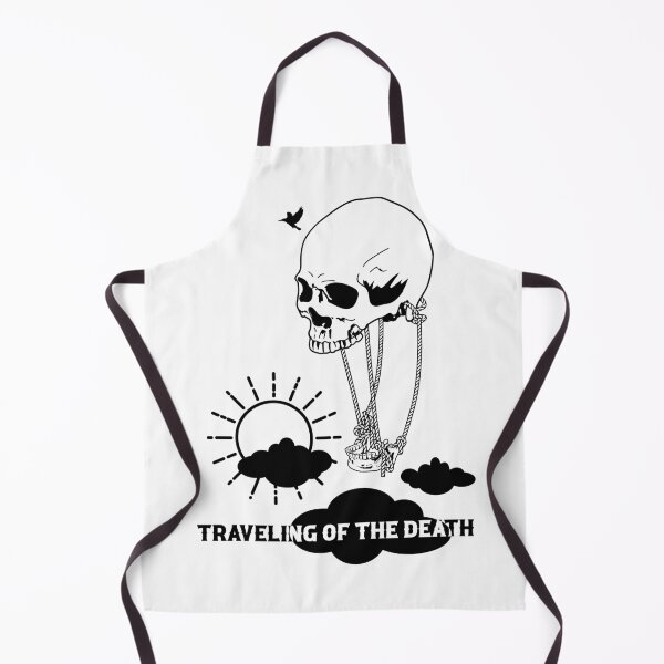 Item preview, A balloon skull floats in the sky above the clouds and the sun with a little bird flying above it designed and sold by hadkhanong.