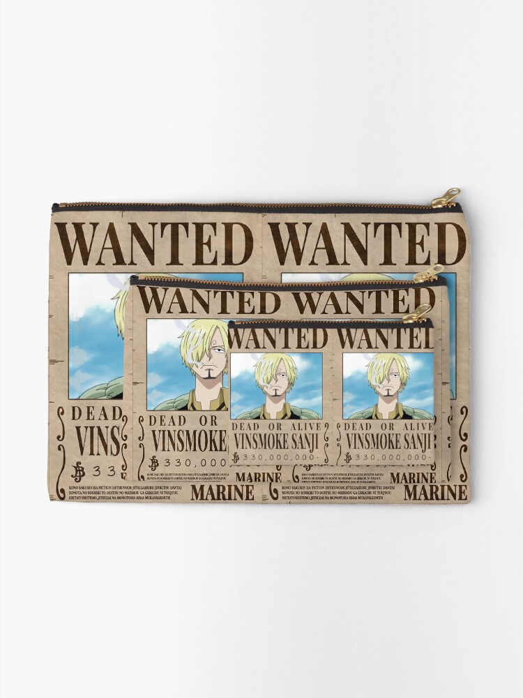 Sanji Wanted Poster One Piece Zipper Pouch By Mrbeast0 Redbubble