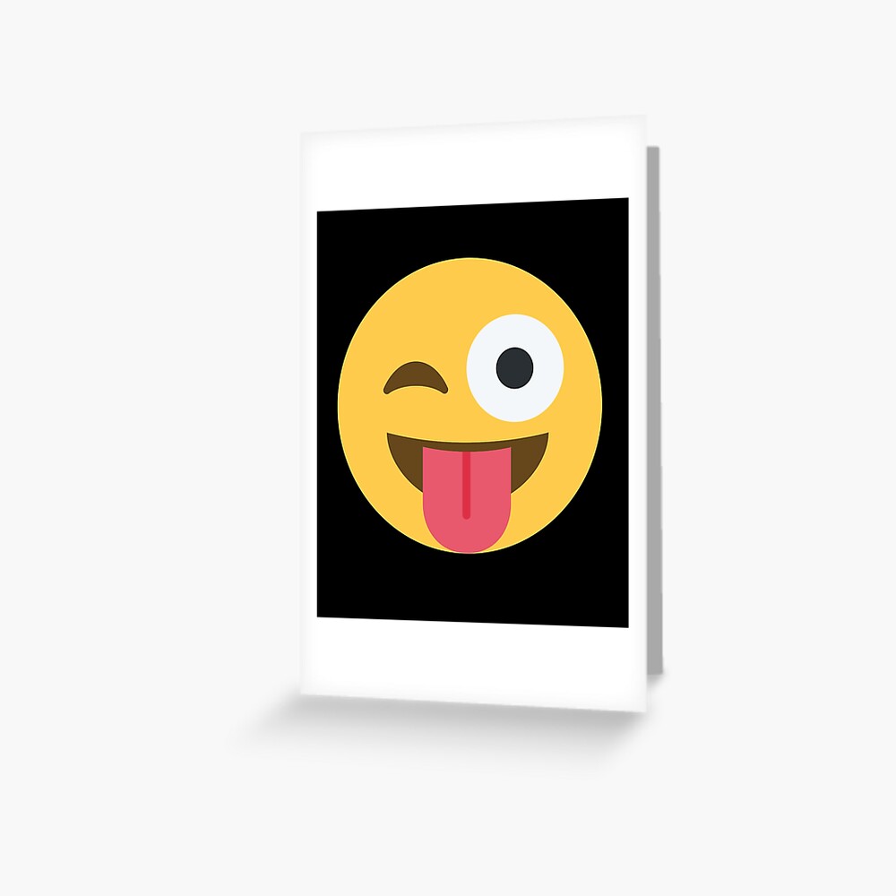 "Naughty Winking Eye Emoji" Greeting Card for Sale by ArtbySharel