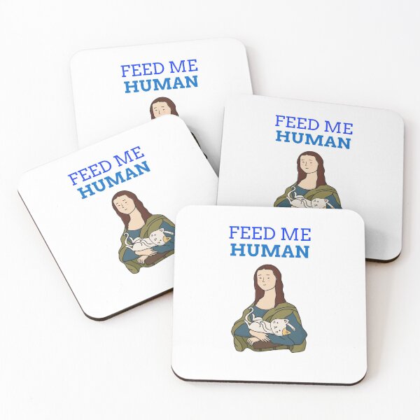 Item preview, Feed me human- cute classical art-themed cartoon cat design designed and sold by josephsteez.