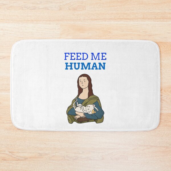 Item preview, Feed me human- cute classical art-themed cartoon cat design designed and sold by josephsteez.