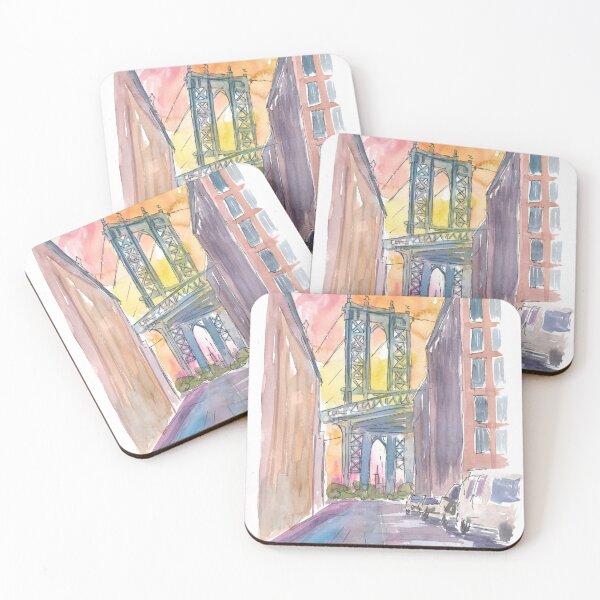 Item preview, Very Special View To Manhattan Bridge New York at Sunset designed and sold by artshop77.