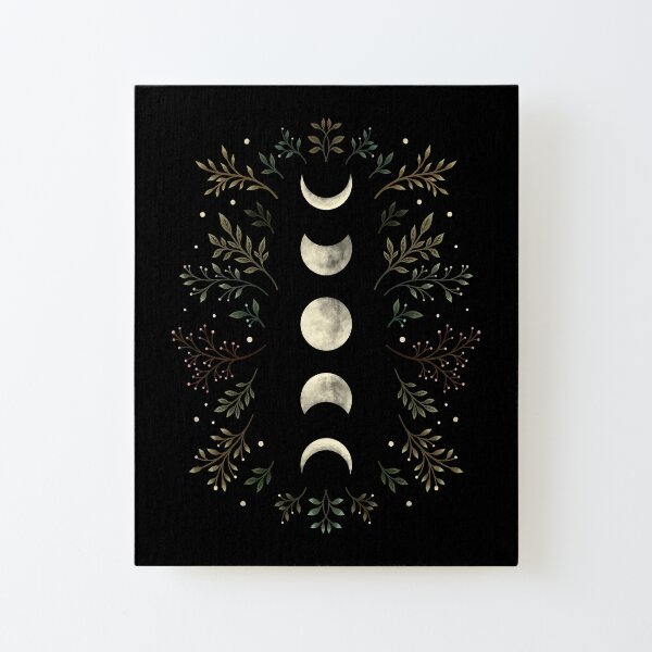 Moonlit Garden-Olive Green Canvas Mounted Print