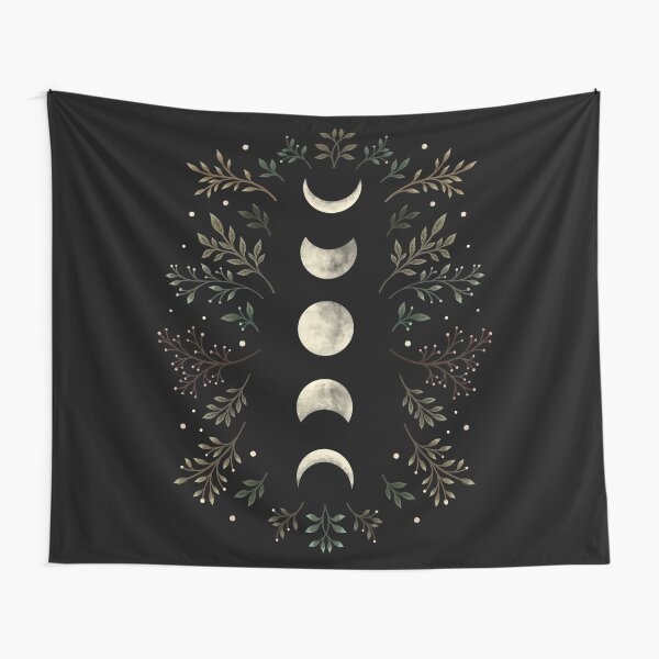 Moonlit Garden-Olive Green Tapestry