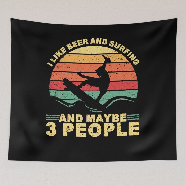 Artikelvorschau, Vintage Ich mag Bier und Surfen und vielleicht 3 Personen Geschenk entworfen und verkauft von shirti.