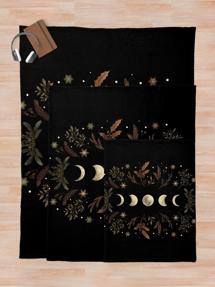 Alternate view of Moonlit Garden-Winter Brown Throw Blanket