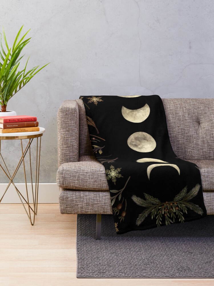 Alternate view of Moonlit Garden-Winter Brown Throw Blanket