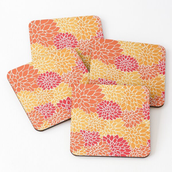 Item preview, Just Dahlias in Autumn Colors Orange, Red, Tan designed and sold by AlteredAtelier.