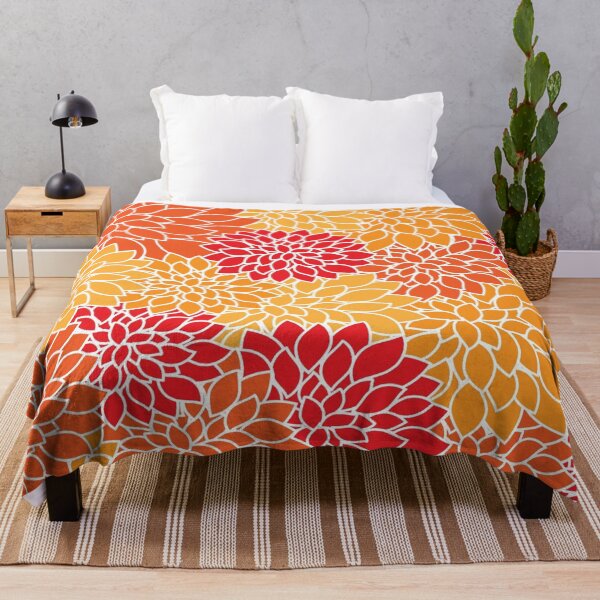 Item preview, Just Dahlias in Autumn Colors Orange, Red, Tan designed and sold by AlteredAtelier.