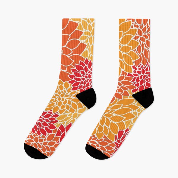 Item preview, Just Dahlias in Autumn Colors Orange, Red, Tan designed and sold by AlteredAtelier.