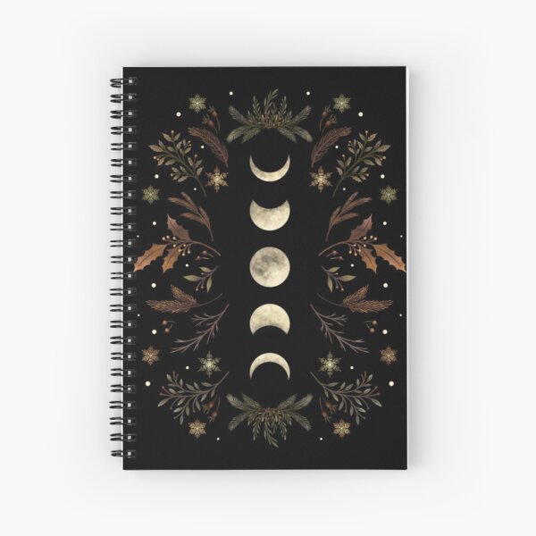 Moonlit Garden-Winter Brown Spiral Notebook