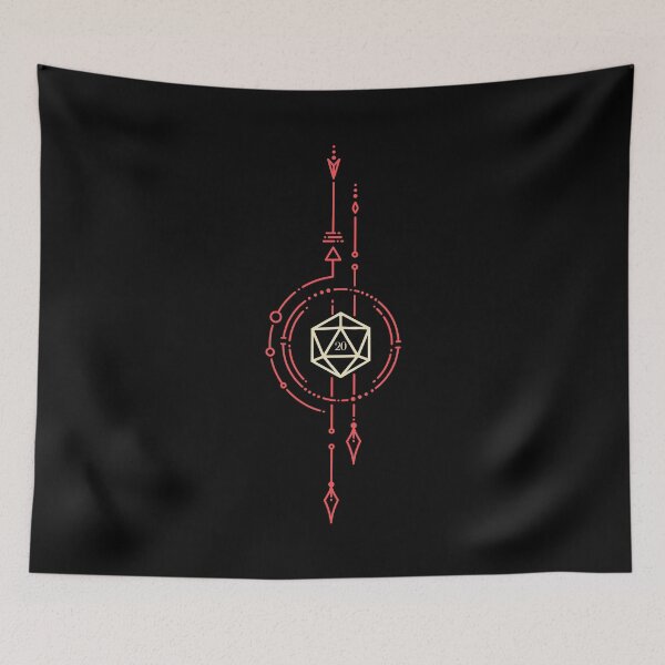 Item preview, Minimalist Red Polyhedral D20 Dice Arrow Subtle designed and sold by pixeptional.