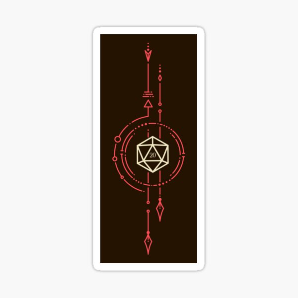 Item preview, Minimalist Red Polyhedral D20 Dice Arrow Subtle designed and sold by pixeptional.
