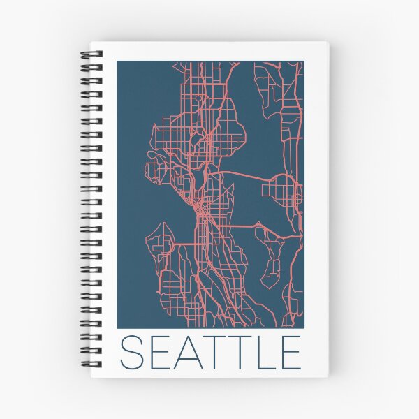 Item preview, Seattle Street Map Pink and Blue designed and sold by HelloGentry.