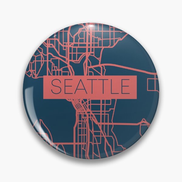 Artikelvorschau, Seattle Street Map Pink und Blau entworfen und verkauft von HelloGentry.