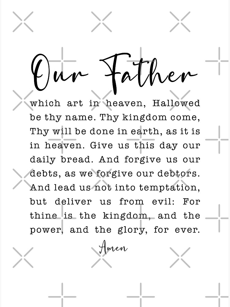 matthew-6-9-13-the-lords-prayer-art-print-for-sale-by-corbrand-redbubble for Free Printable Catholic Our Father Prayer Matthew 6:9-13, The Lords Prayer