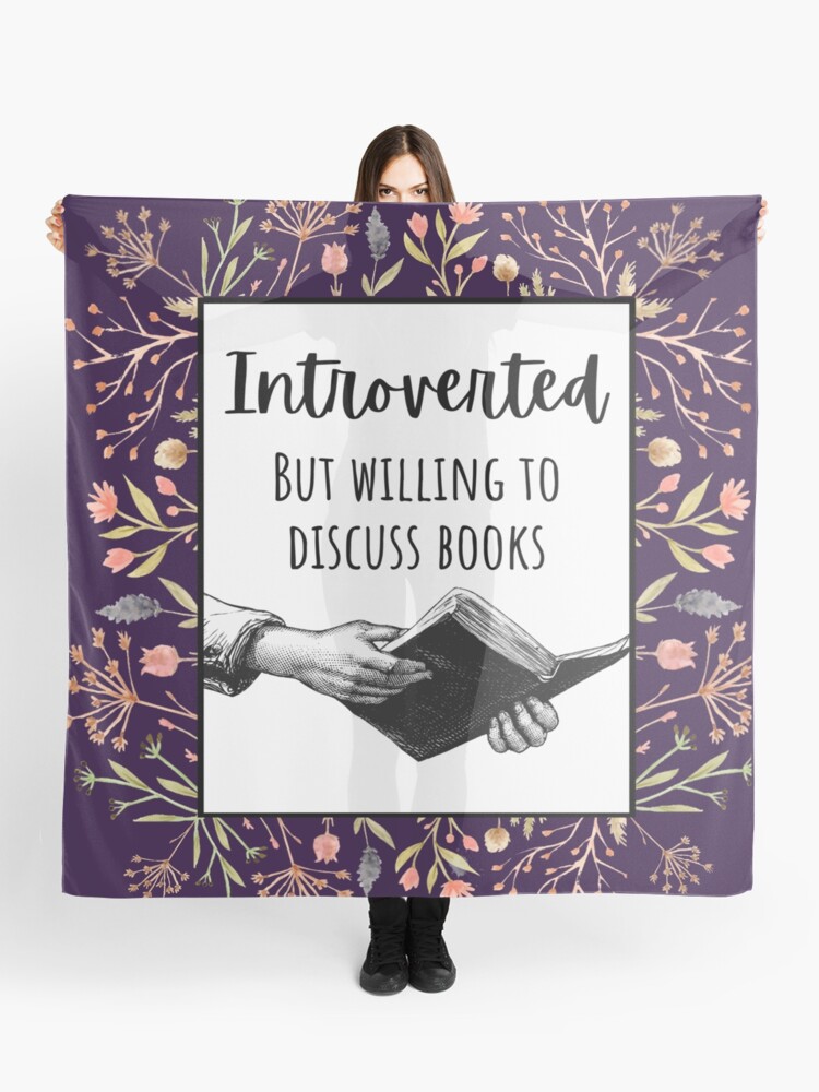 Thumbnail 1 of 3, Scarf, Introverted But Willing To Discuss Books Book Hands designed and sold by Dollfacedesign.
