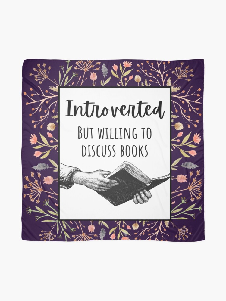 Thumbnail 2 of 3, Scarf, Introverted But Willing To Discuss Books Book Hands designed and sold by Dollfacedesign.