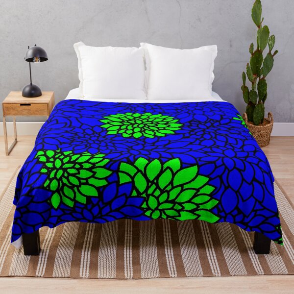 Item preview, Just Dahlias in Blue and Green designed and sold by AlteredAtelier.