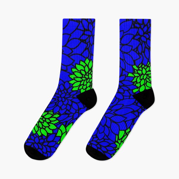 Item preview, Just Dahlias in Blue and Green designed and sold by AlteredAtelier.