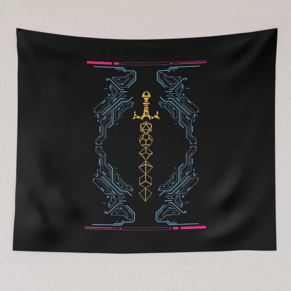 Item preview, Synthwave Futuristic Minimalist Polyhedral Dice Sword designed and sold by pixeptional.