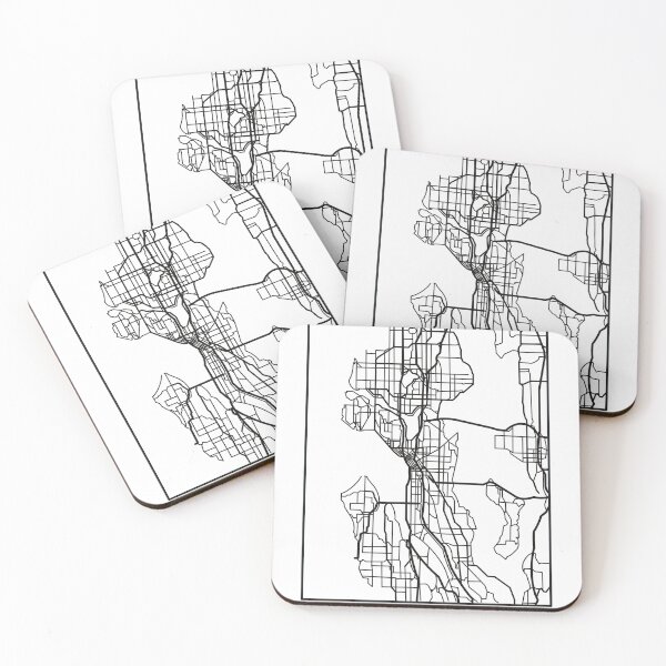 Item preview, Seattle Street Map Black and White Transparent designed and sold by HelloGentry.