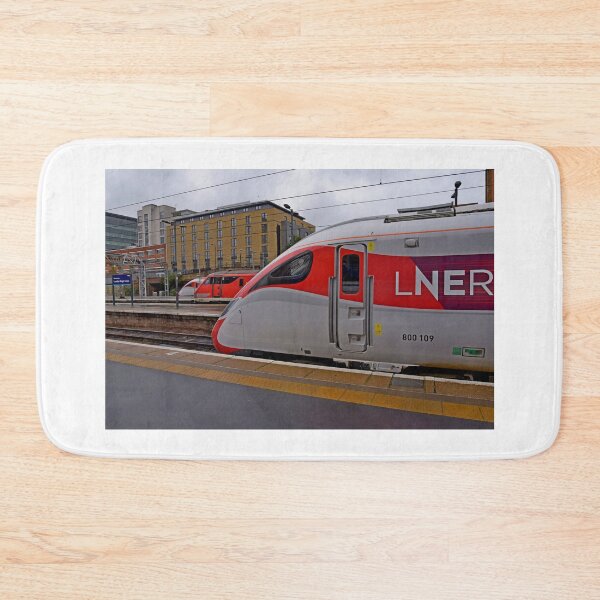 Item preview, LNER Azuma trains with a class 91 loco at Kings Cross designed and sold by Random Railways.