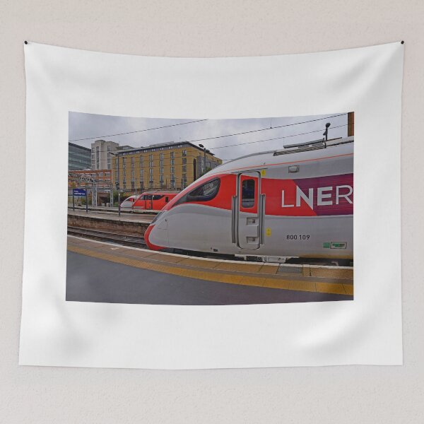 Item preview, LNER Azuma trains with a class 91 loco at Kings Cross designed and sold by Random Railways.