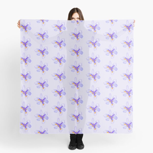 Wild Iris in white Scarf