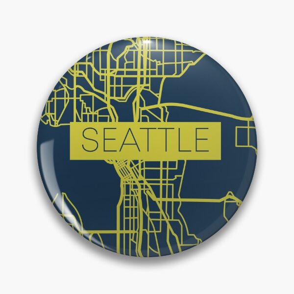 Item preview, Seattle Street Map Yellow and Blue designed and sold by HelloGentry.