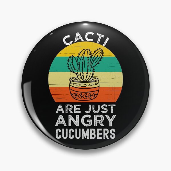 Item preview, Cactus Angry Cucumber Retro Sunset Funny designed and sold by azmndesigns.