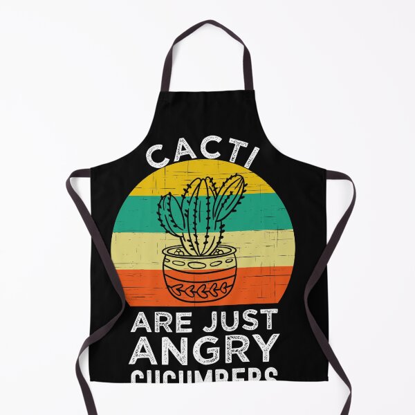 Item preview, Cactus Angry Cucumber Retro Sunset Funny designed and sold by azmndesigns.